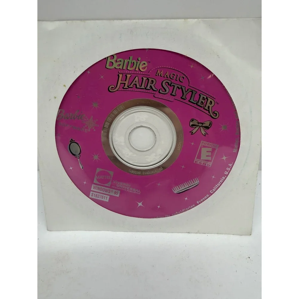 Barbie Magic Hair Styler PC CD-ROM Windows 95 Mattel Vivendi Retro Game S1637611